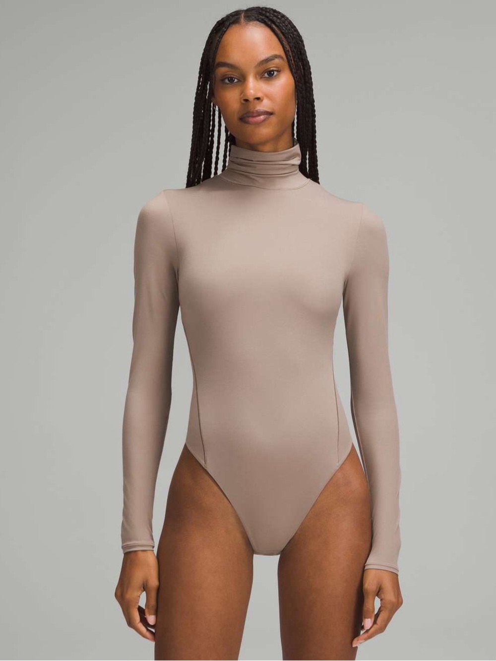 🤎NWT Lululemon Wundermost Ultra-Soft Nulu Turtleneck Bodysuit Taupetastic Small